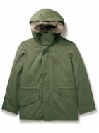 Yves Salomon - Iconic Shearling-Trimmed Padded Cotton-Blend Hooded Jacket - Green