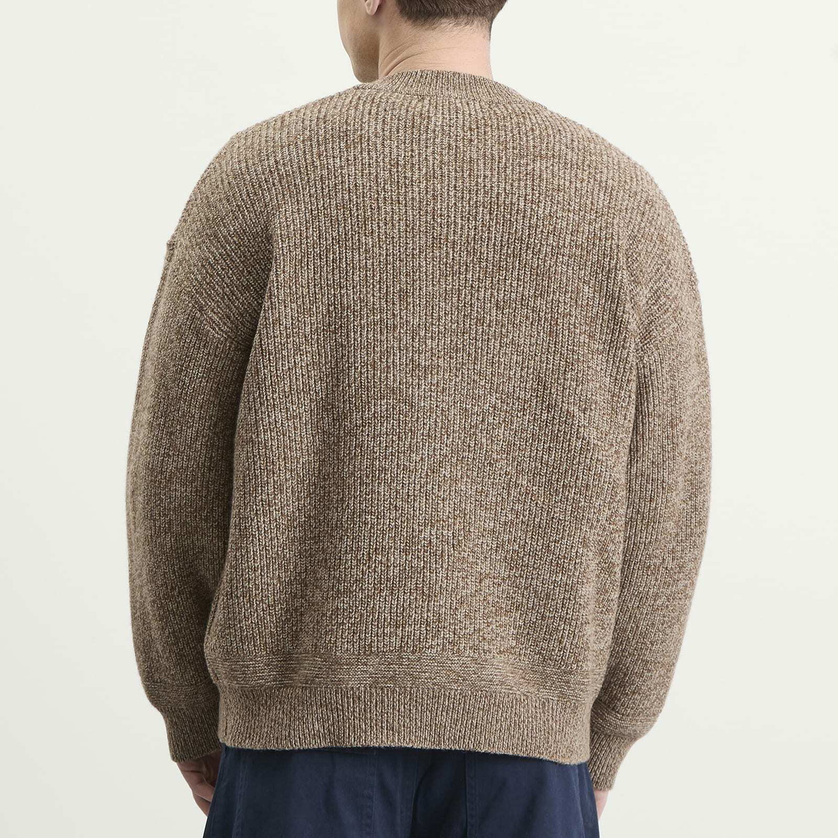 FrizmWORKS Men's Tweed Wool Deck Zip Cardigan in Brown