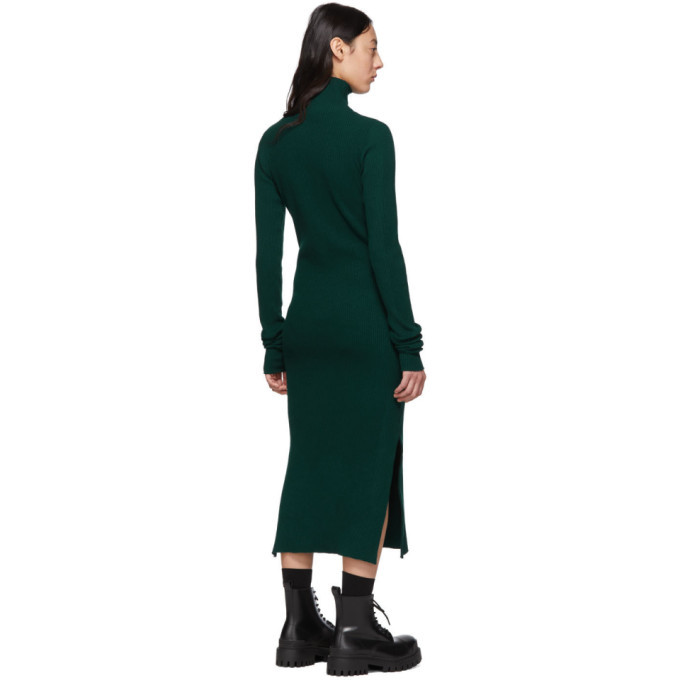 S.R. STUDIO. LA. CA. Green Rib Funnel Neck Dress