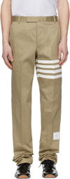 Thom Browne Beige Cotton Twill 4-Bar Unconstructed Chino Trousers