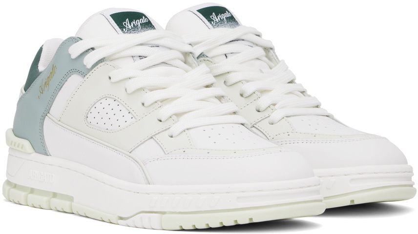 Axel Arigato White & Green Area Lo Sneakers