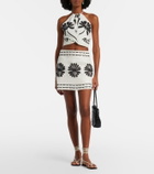 Cala de la Cruz Lodi floral halterneck linen top