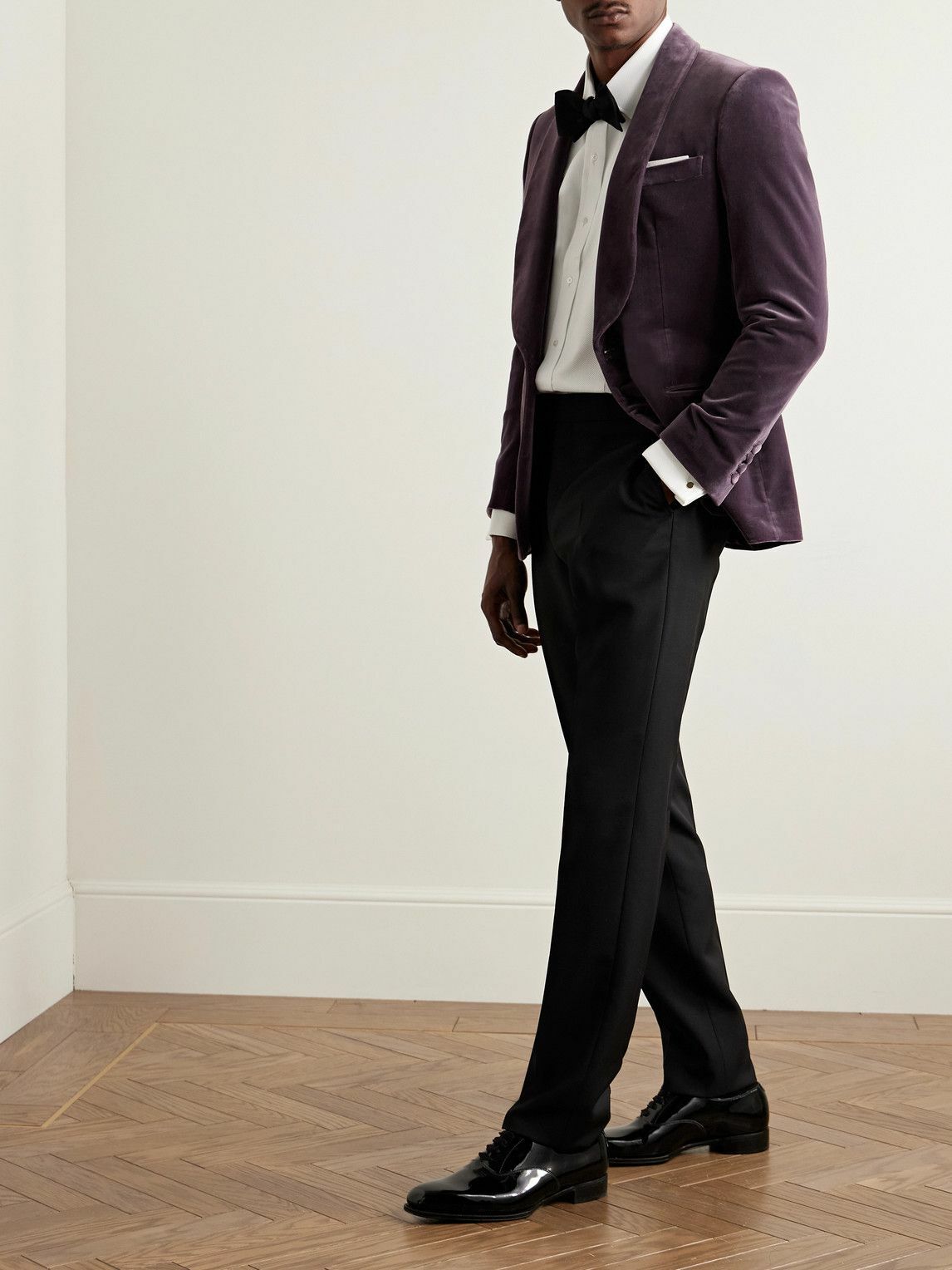 Kingsman - Slim-Fit Shawl-Collar Cotton-Velvet Tuxedo Jacket - Purple