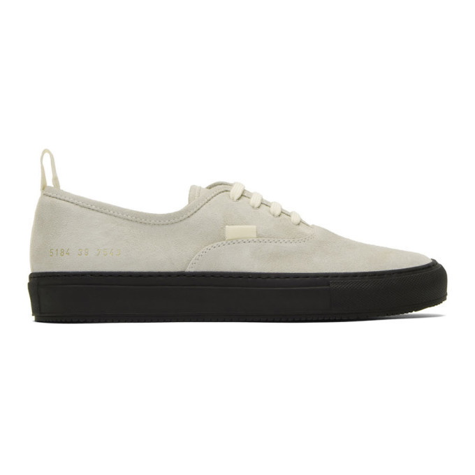 Photo: Common Projects Grey Suede Four Hole Sneaker
