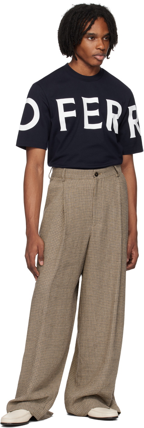 Ferragamo Navy Printed T-Shirt