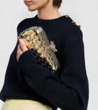 Bottega Veneta Knot metallic leather clutch