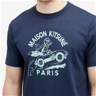 Maison Kitsuné Men's Racing Fox Comfort T-Shirt in Ink Blue