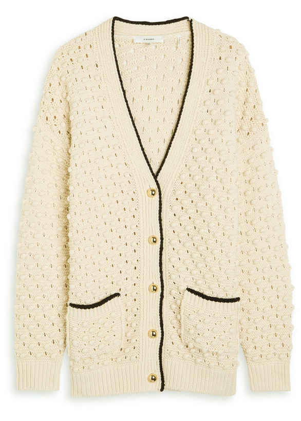 Photo: Frame The Bauble Knitted Cardigan Cream