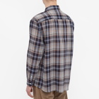 Auralee Men's Checked Shirt in Blue Check