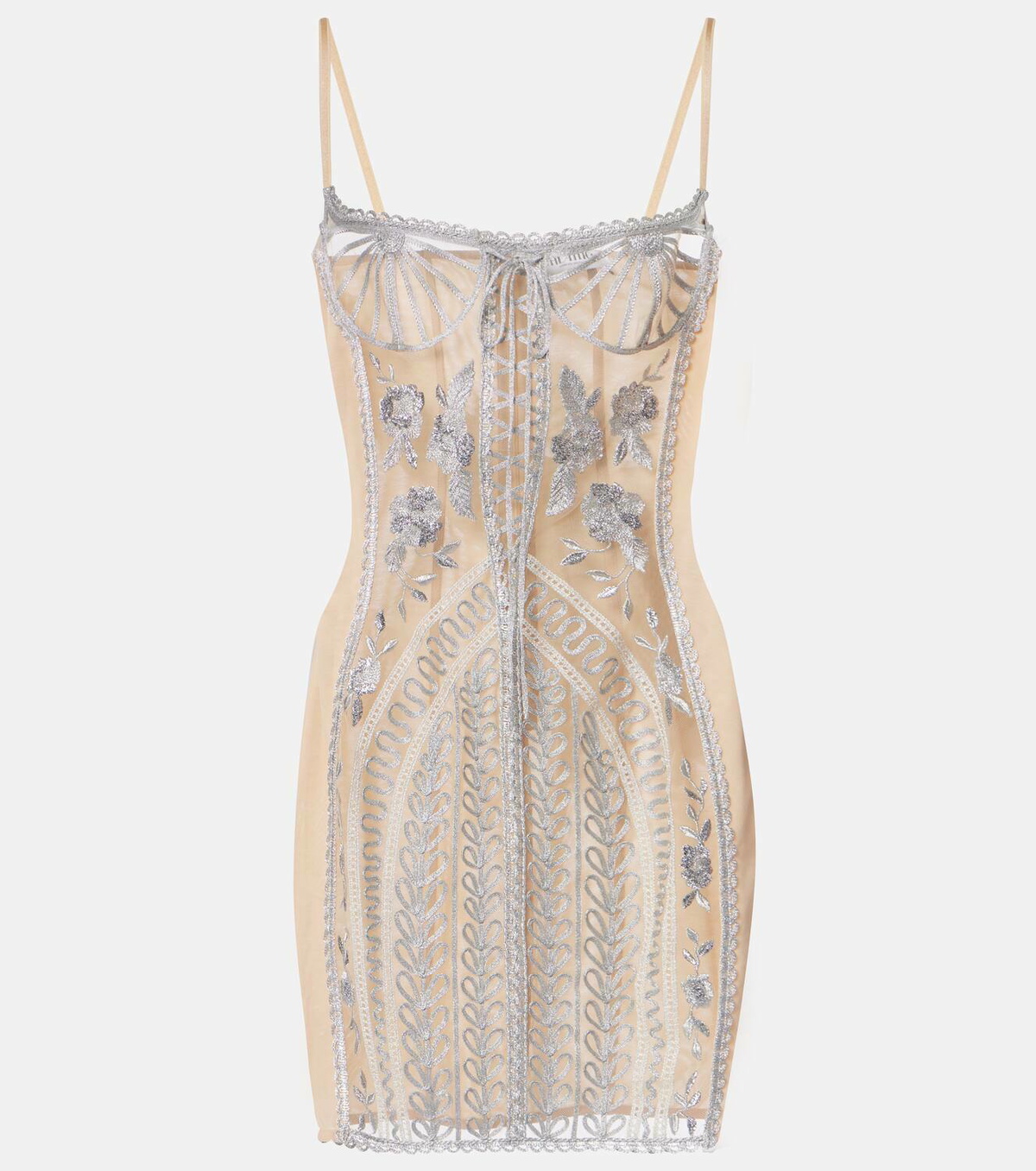 The Attico Embroidered sheer minidress The Attico