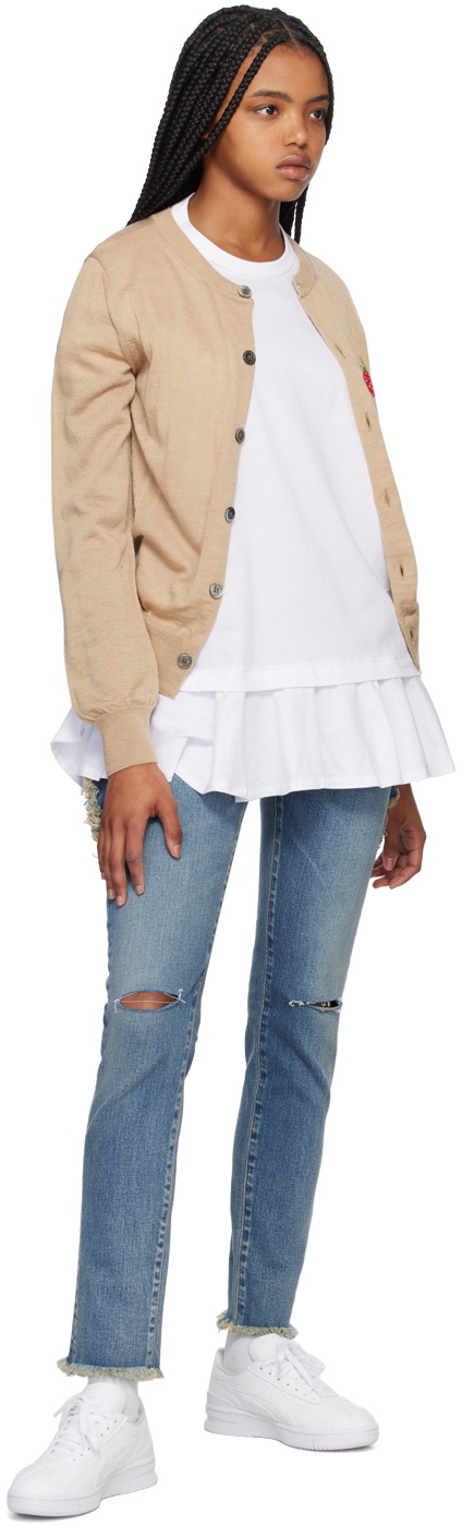 Comme des Garçons Shirt White Ruffled T-Shirt