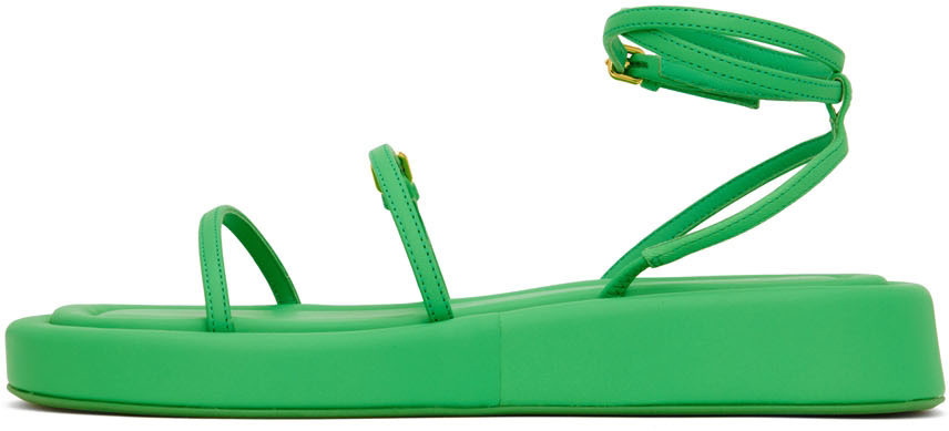 Sportmax Green Wedge Flat Sandals