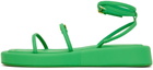 Sportmax Green Wedge Flat Sandals