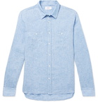 Mr P. - Mélange Linen Shirt - Men - Light blue