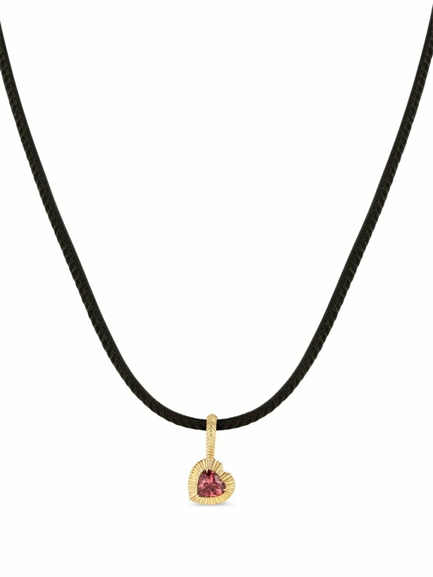 Photo: Lizzie Mandler Fine Jewelry 18K Yellow Gold Heart Tourmaline Necklace