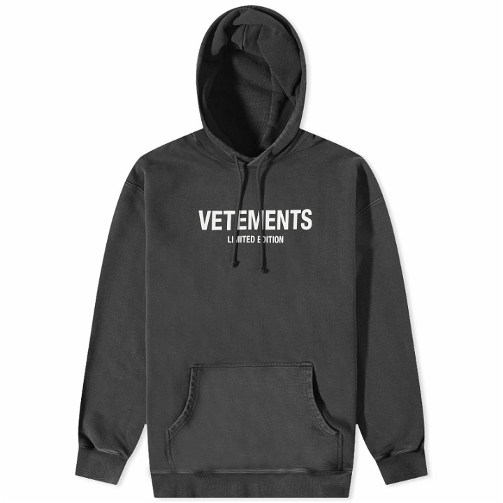 Photo: Vetements Men's Limited Edition Logo Hoodie in Black