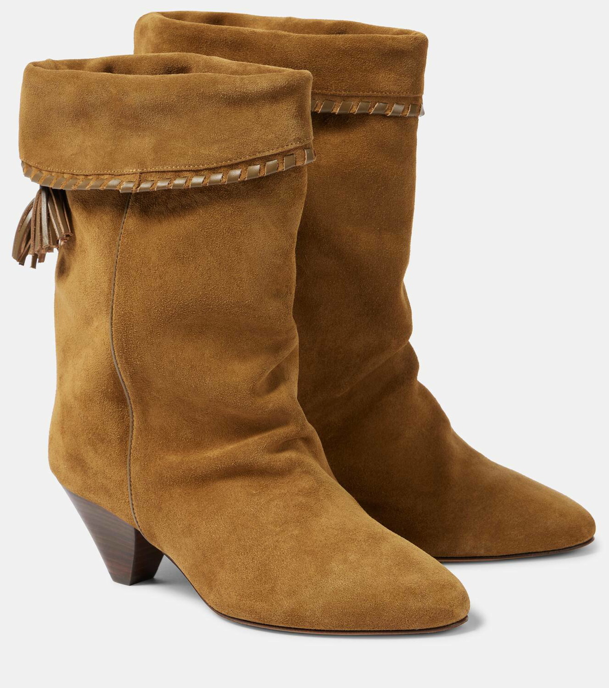 Bottes En Veau Velours Marron Pointure 37 - Cuir Italien - Occasion Excellent État