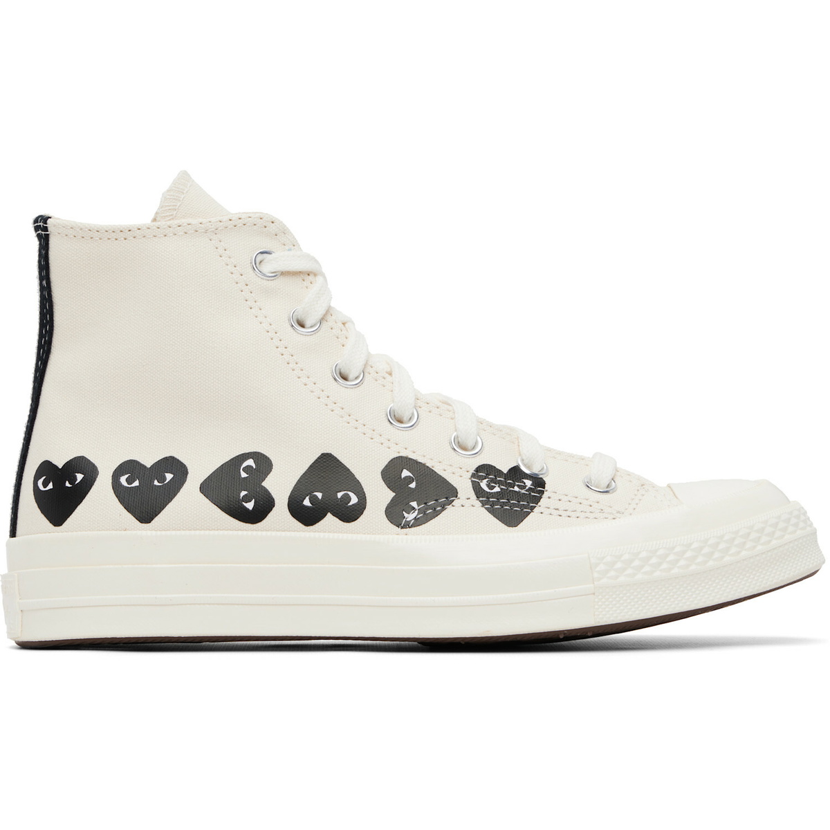 COMME des GARÇONS PLAY Off-White Converse Edition Chuck 70 Multi Heart Sneakers