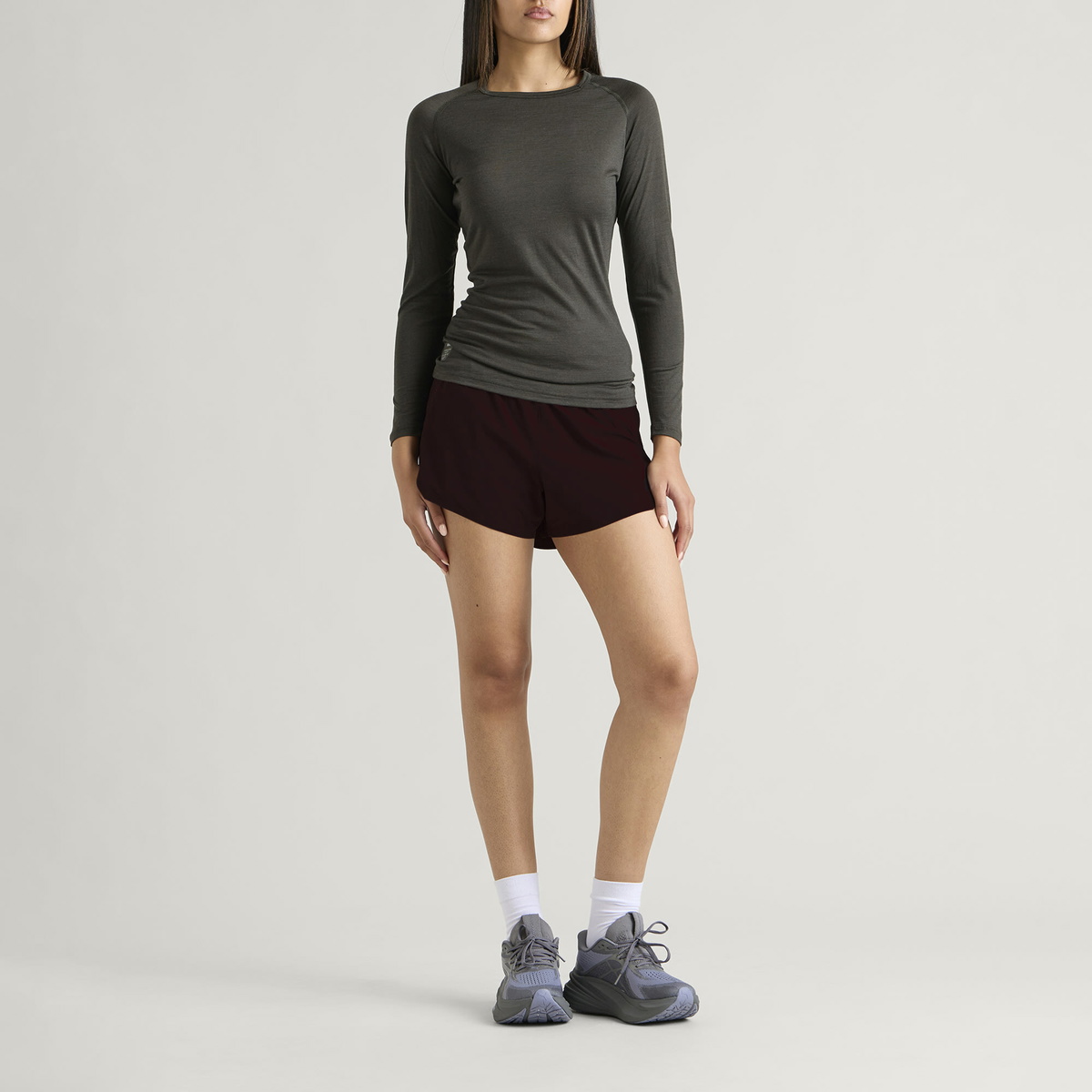 SOAR Women's Split Shorts in Burgundy