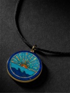 Jacquie Aiche - Gold, Turquoise, Lapis and Cord Pendant Necklace