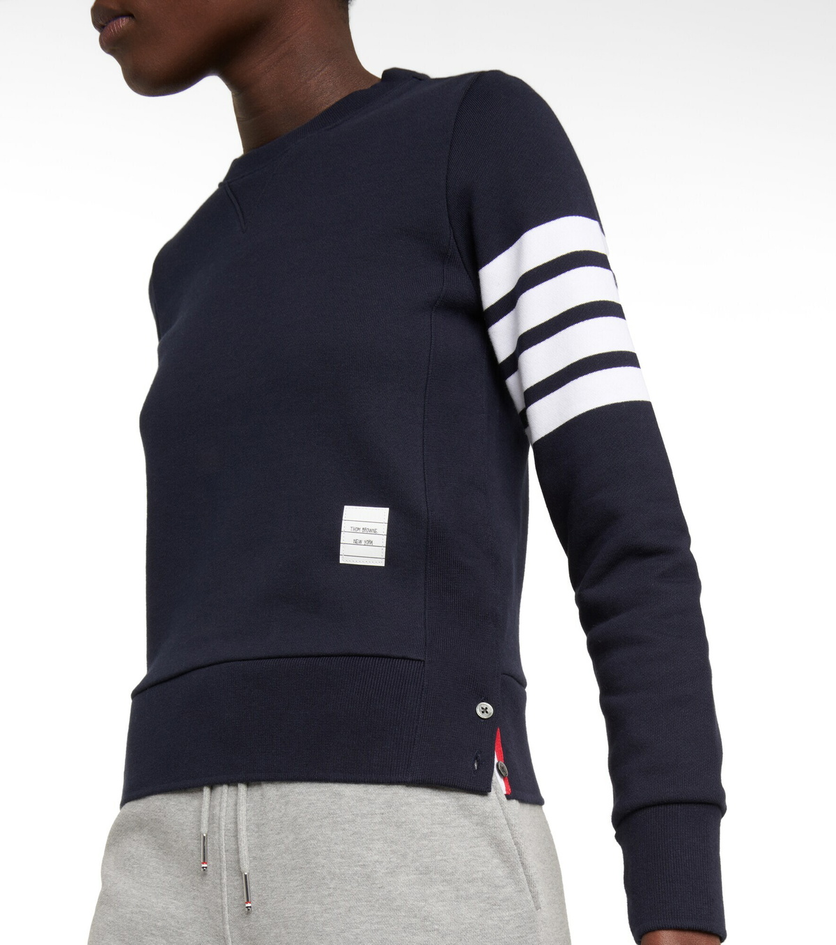 Thom Browne - Striped cotton sweatshirt