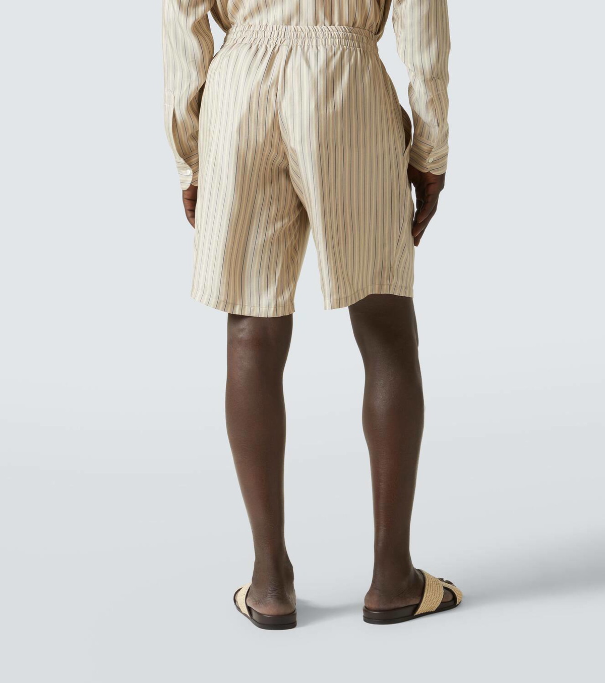 Le Kasha Striped silk shorts