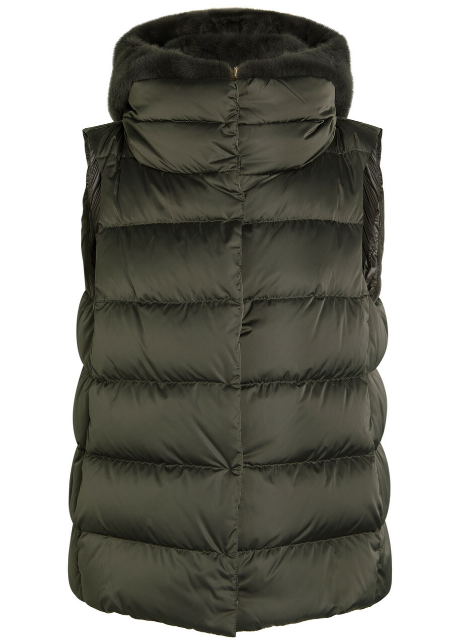 Herno Serena Quilted Hooded Shell Gilet Black Herno