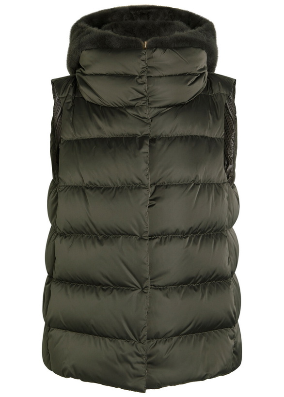 Photo: Herno Quilted Hooded Shell and Faux fur Gilet Dark Grey