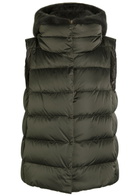 Herno Quilted Hooded Shell and Faux fur Gilet Dark Grey