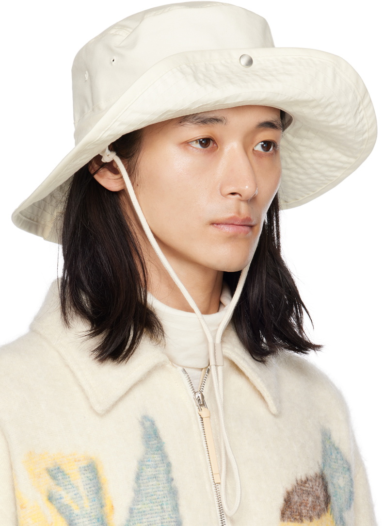 Cotton bucket hat in white - Jil Sander