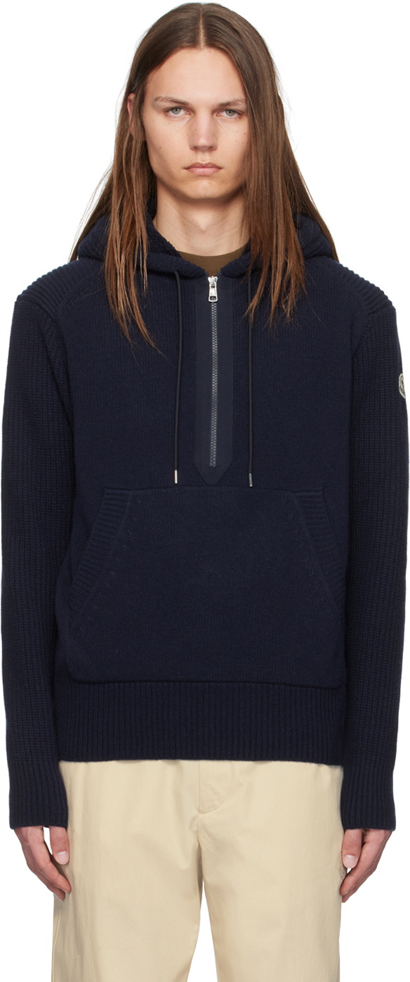[Moncler] Moncler 23Stainless Steel MIRMANDIX Cashmere Wool Down Jacket Outerwear Navy 1 [Used] [Authenticated/Genuine Product Guaranteed] 208092