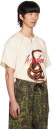 LU'U DAN Off-White Knotted Snake Oversized Concert T-Shirt
