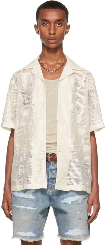 Photo: AMIRI Off-White Playboy Edition Checkered Short Sleeve Shirt