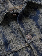 KAPITAL - Frayed cotton-jacquard trucker jacket - Blue