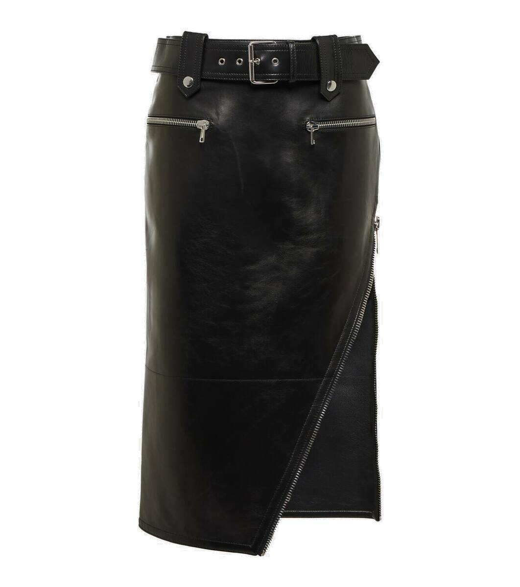 Alexander McQueen Leather midi skirt Alexander McQueen