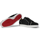 Christian Louboutin - Louis Junior Spikes Cap-Toe Suede Sneakers - Black