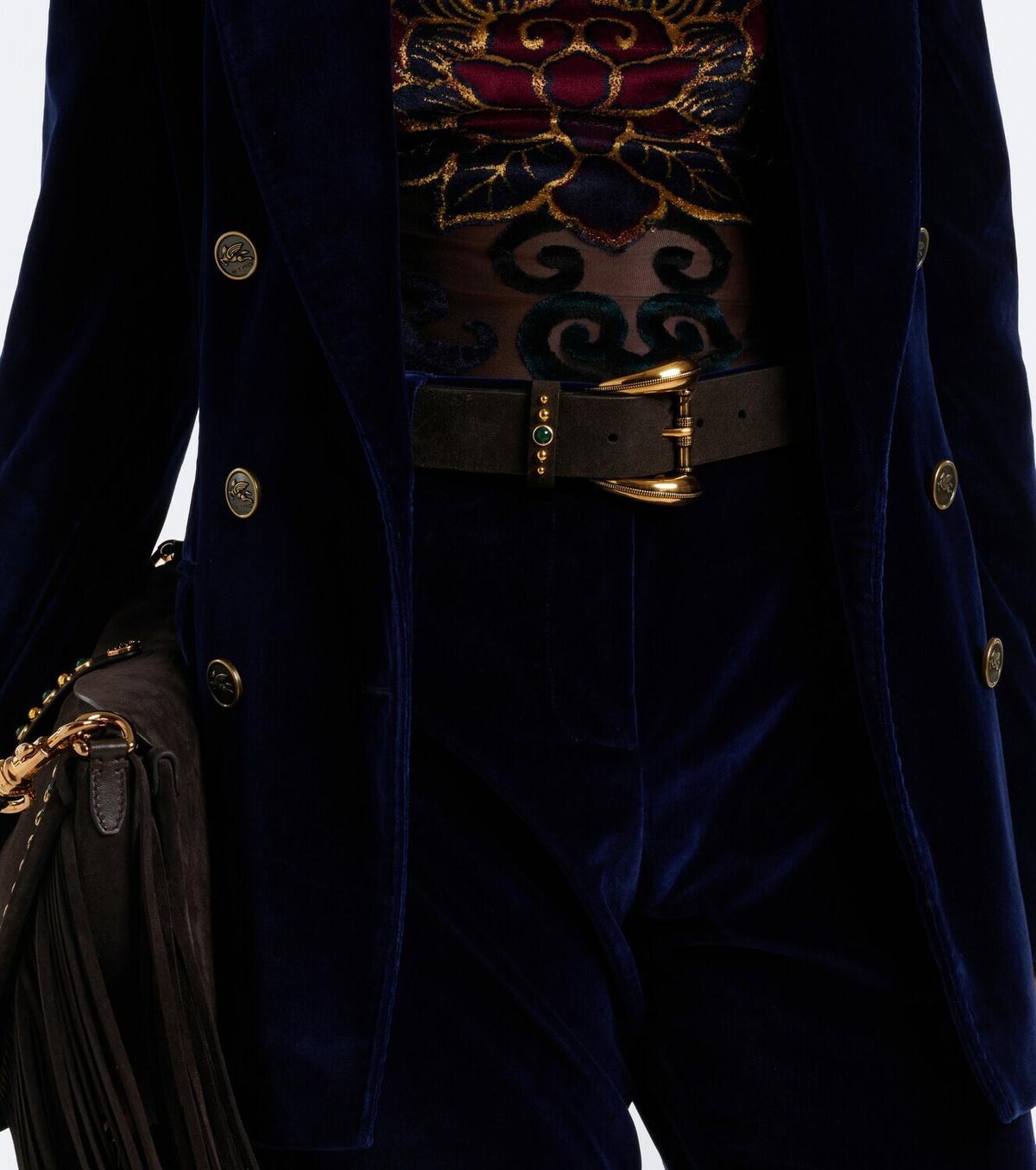 Etro Embellished suede belt