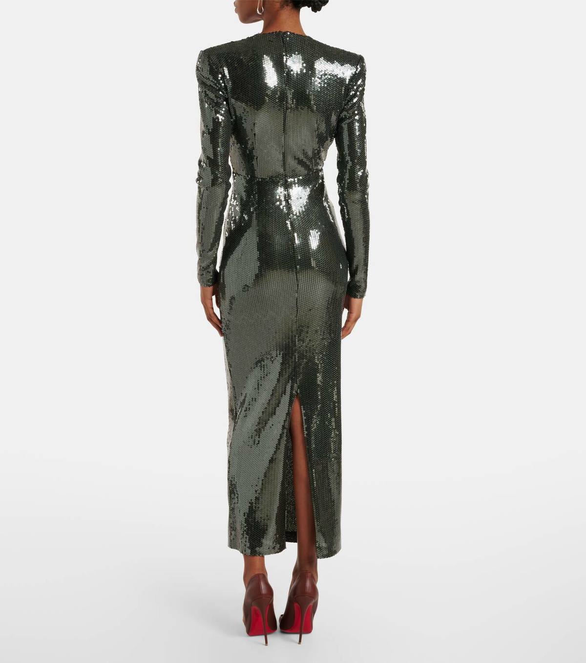 Alex Perry Gathered sequined gown