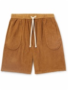 Les Tien - Invert Straight-Leg Cotton-Corduroy Drawstring Shorts - Brown