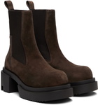 Rick Owens Brown Concordians Beatle Bogun Chelsea Boots