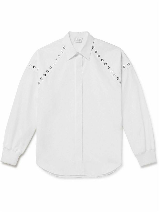 Photo: Alexander McQueen - Studded Cotton-Poplin Shirt - White