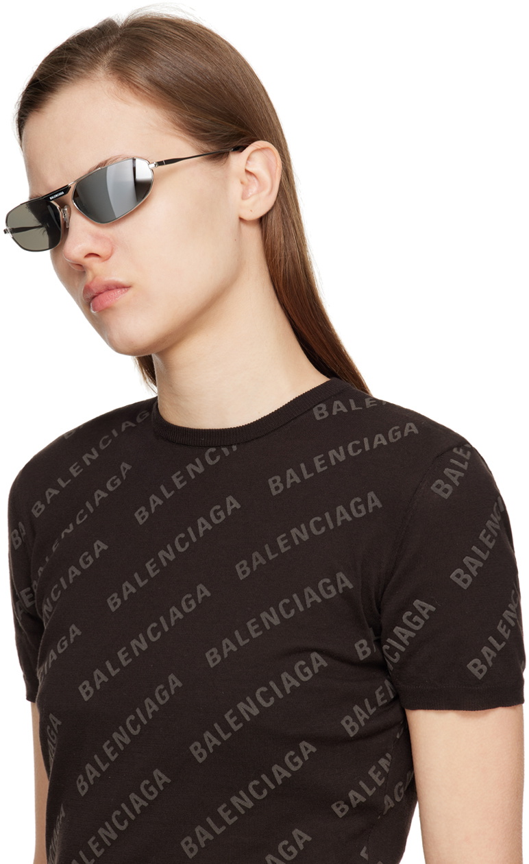 小物 23ss y2k balenciaga silver sunglasses 小物 23ss y2k balenciaga silver sunglasses Swift Oval