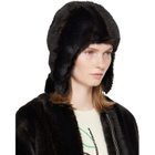 MM6 Maison Margiela Brown Faux Fur Aviator Hat