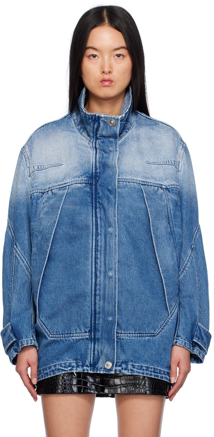 Versace Blue Cocoon Denim Jacket Versace