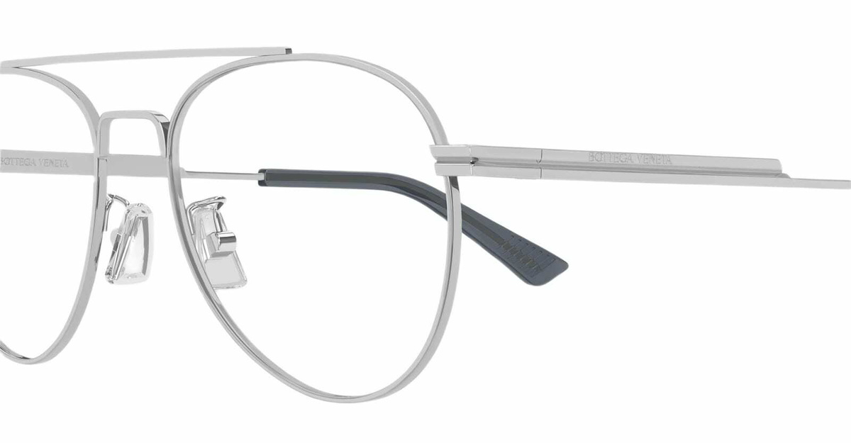Bottega Veneta Eyewear Bv1340ok-002 - Silver Rx / Asian Fit Glasses