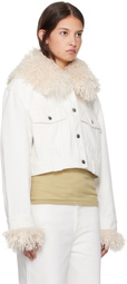 Nanushka White Sutton Cropped Denim Jacket