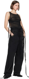 Ann Demeulemeester Black Mara Wrinkled Cropped Tank Top