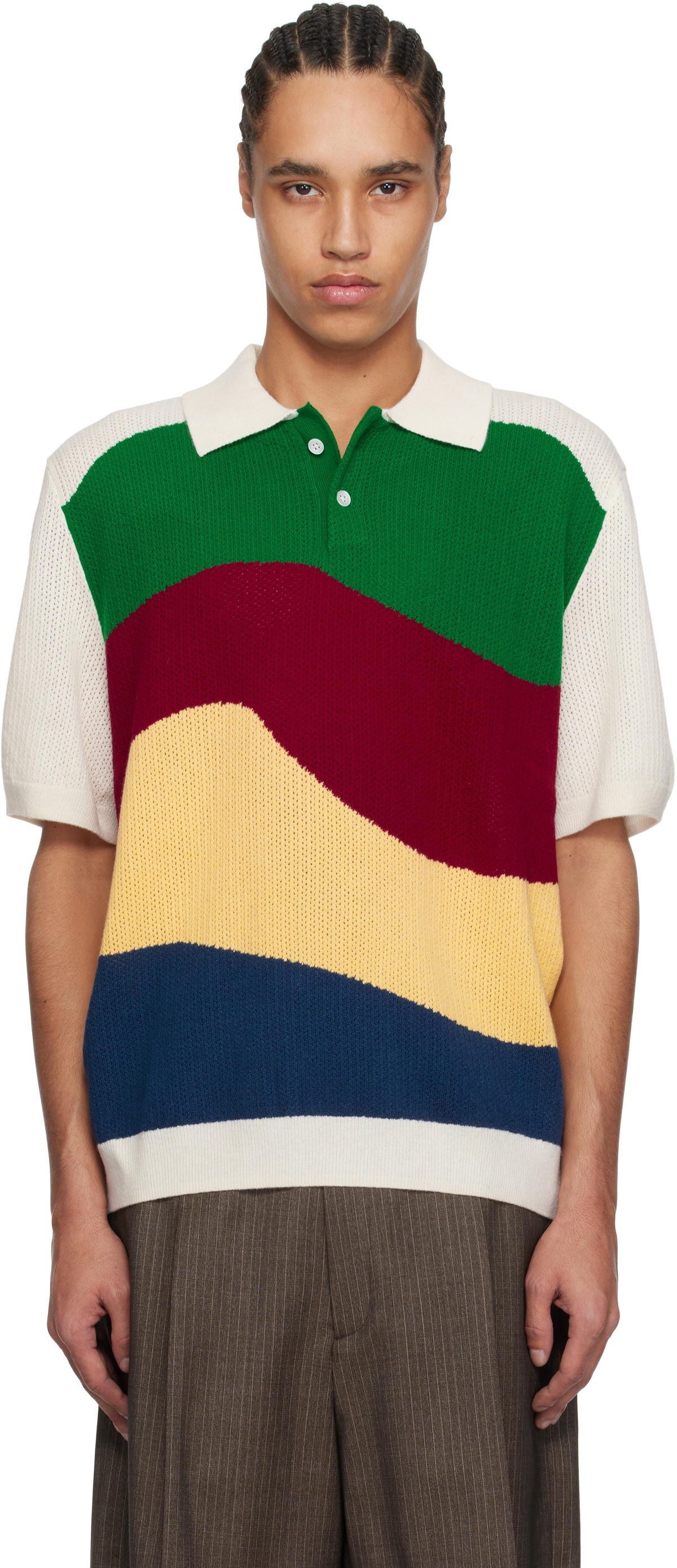 Glass Cypress SSENSE Exclusive Multicolor Knit Polo