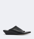 Christen Stretch leather wedge mules