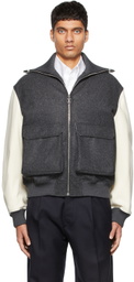 UNIFORME Grey Wool Loden Bomber Jacket